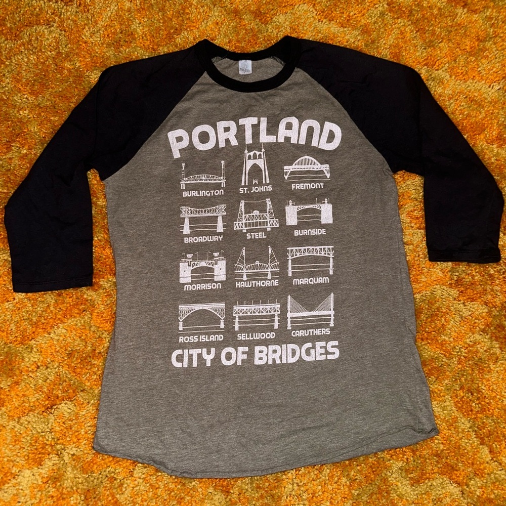 Women’s size medium Portland bridge city baseball style shirt